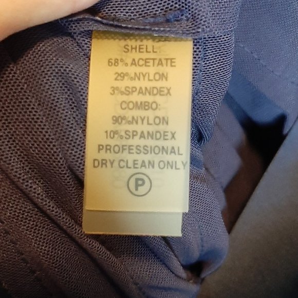 Calvin Klein Navy Satin Layered Cocktail Dress SZ 4 - Picture 13 of 13